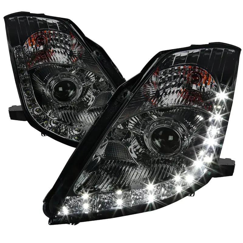 Spec-D 06-09 350Z Led Projector Headlights Chrome/Smoked Lens 1