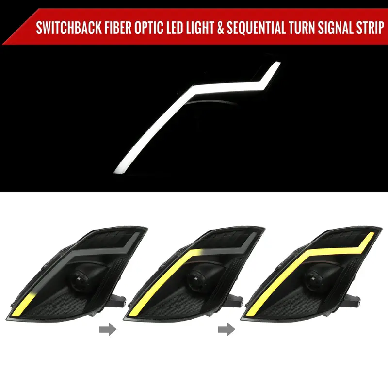 Spec-D 06-09 350Z Seq Projector Headlights Black/Smoked Lens 2
