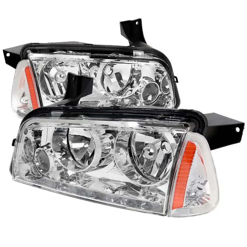 Spec-D 06-10 Dodge Charger Headlights Oem Style Corner Lights Chrome 1