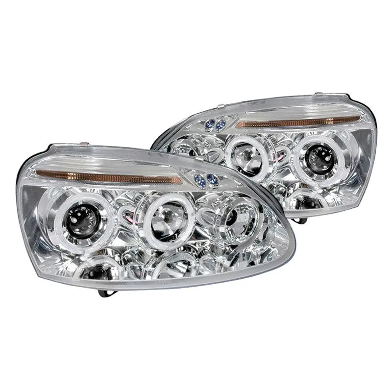 Spec-D 06-10 Vw Jetta Rabbit Halo Projector Headlights Chrome 1