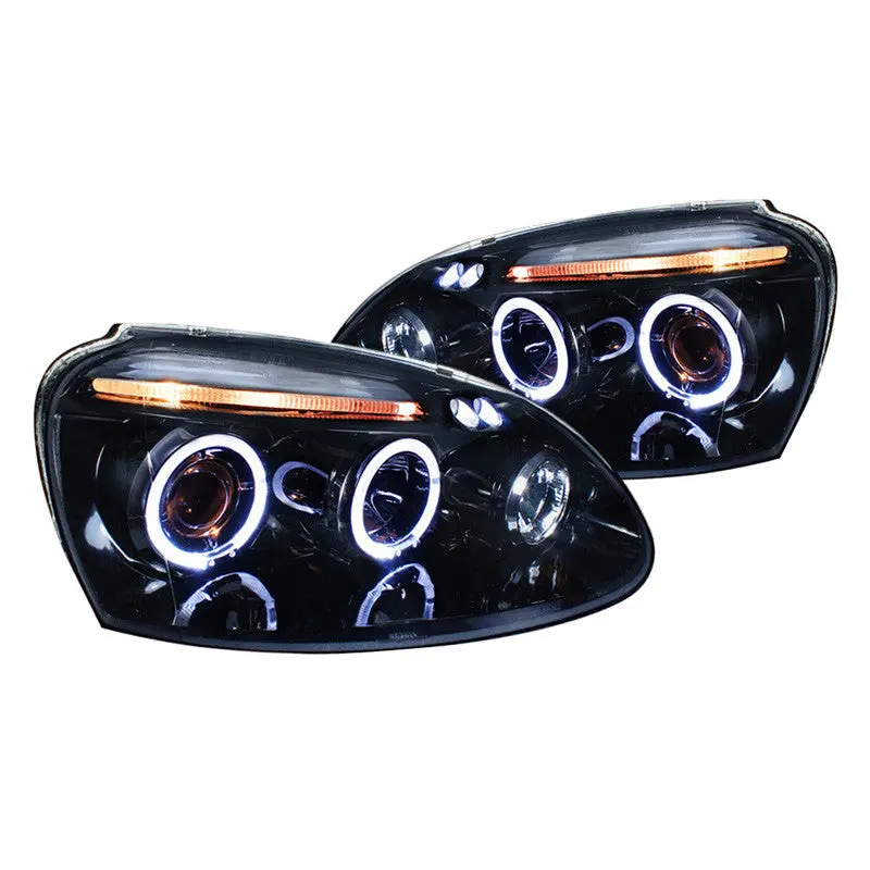 Spec-D 06-10 Vw Jetta Rabbit Halo Projector Headlights Smoked 1