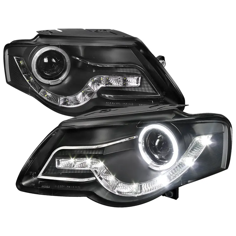 Spec-D 06-10 Vw Passat Halo Headlights R8 Style Light Strip Black 1