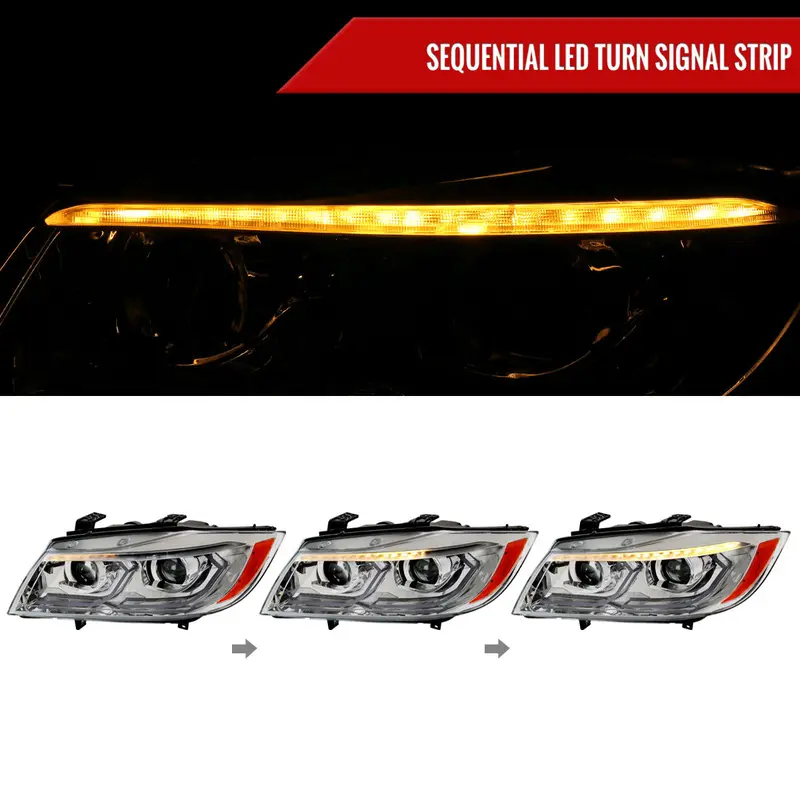 Spec-D 06-11 Bmw E90 3-Series 4Dr Led Projector Headlights Chrome 2