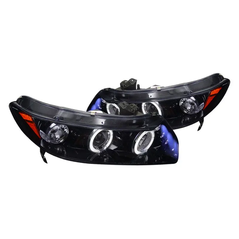 Spec-D 06-11 Civic 2Dr Projector Headlights Black/Smoked Lens 1