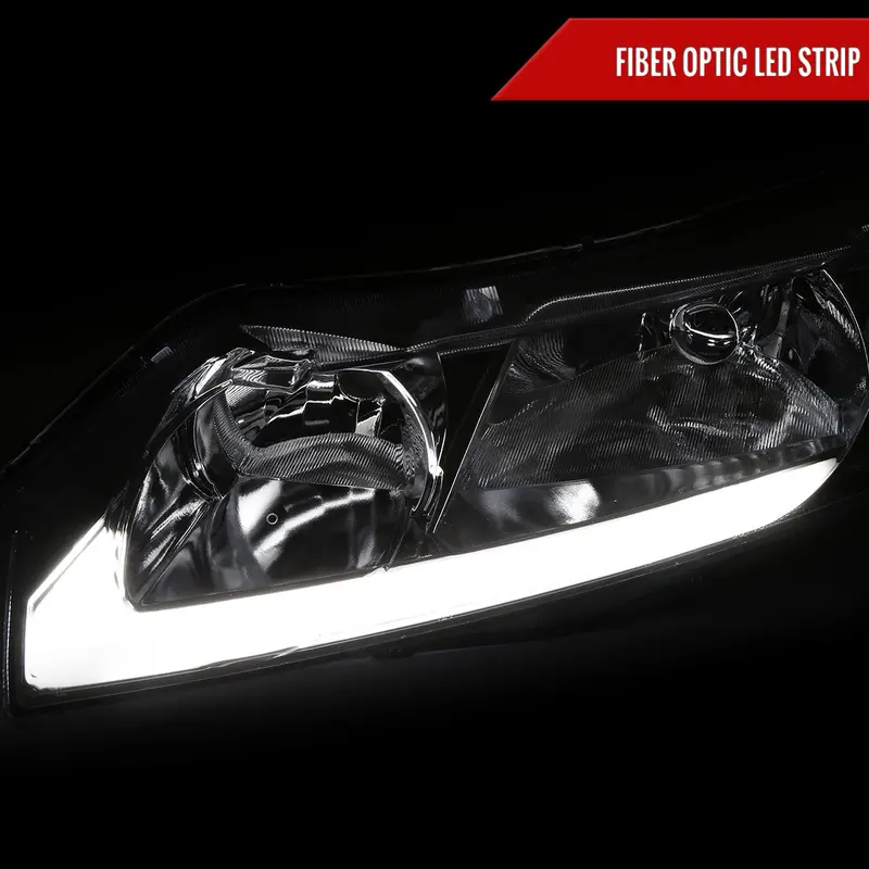 Spec-D 06-11 Honda Civic 4Dr 4Dr Oe Style Led Strip Headlights Chrome 2