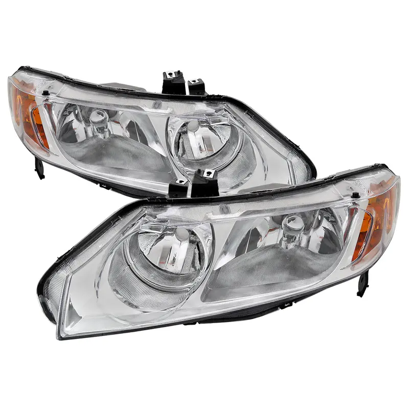 Spec-D 06-11 Honda Civic 4Dr Headlights Oem Style Chrome 1