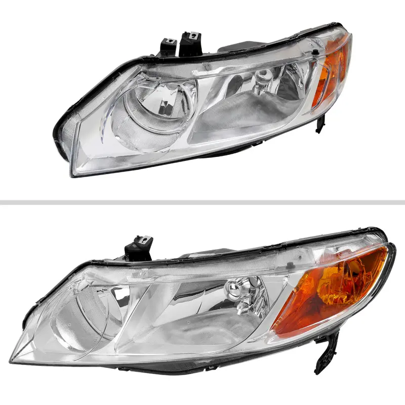 Spec-D 06-11 Honda Civic 4Dr Headlights Oem Style Chrome 2