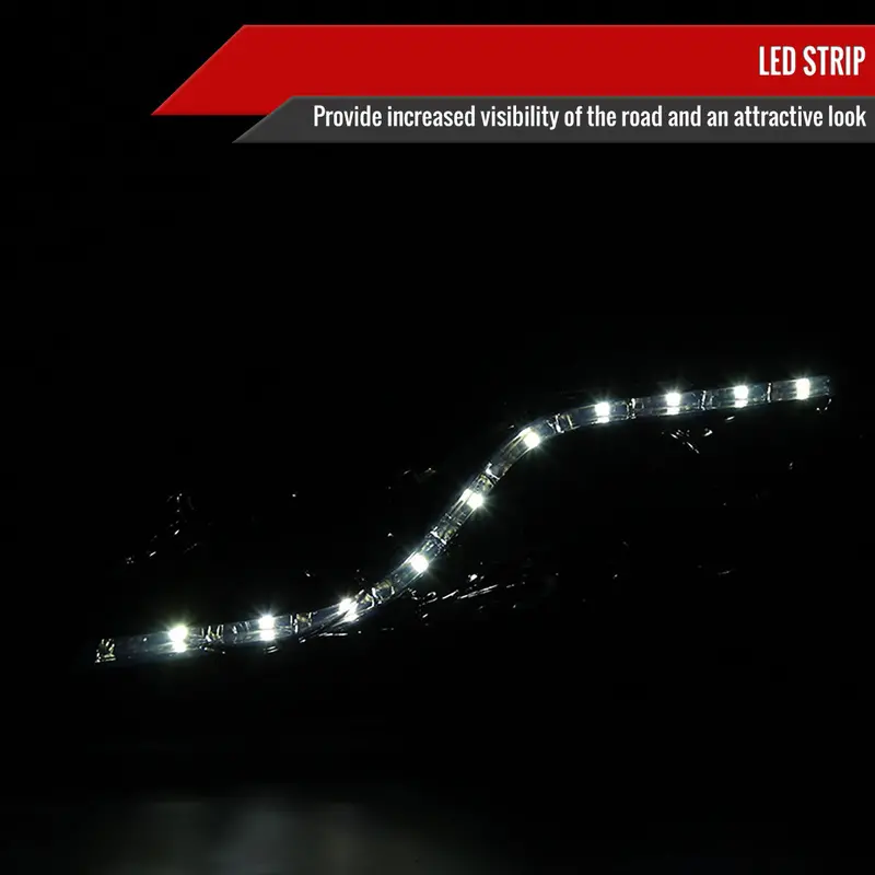 Spec-D 06-11 Honda Civic 4Dr Headlights R8 Style Light Strip /Smoked 2