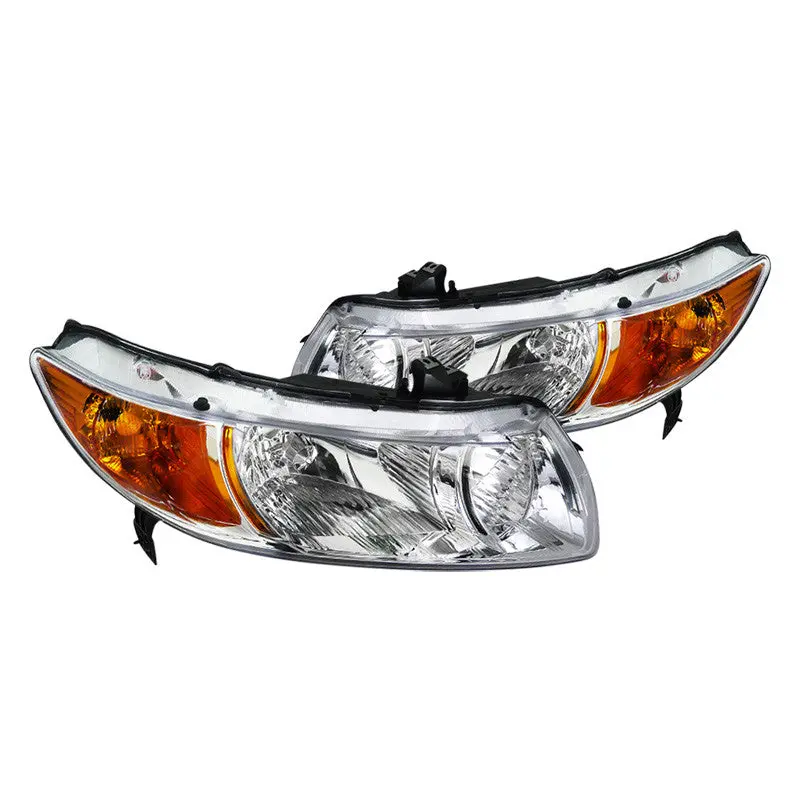 Spec-D 06-11 Honda Civic Coupe Crystal Headlights Chrome 1