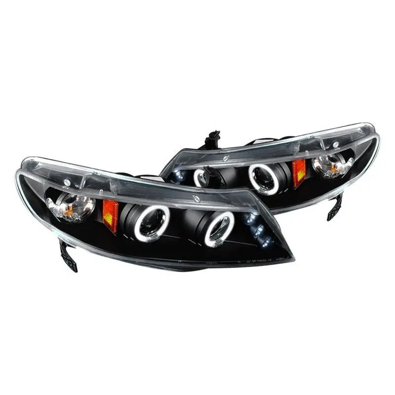 Spec-D 06-11 Honda Civic Sedan Halo Projector Headlights Black 1