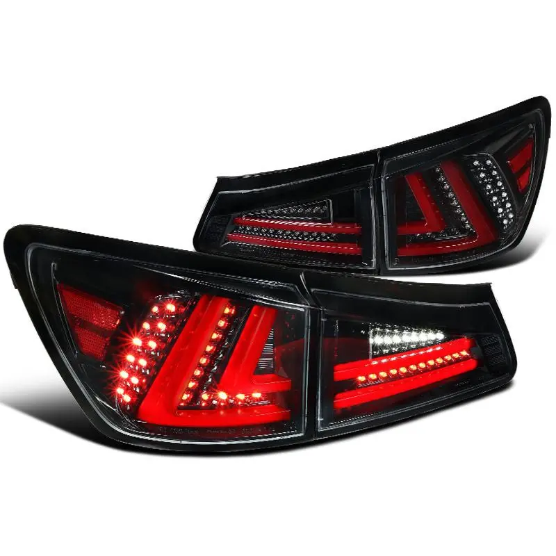 Spec-D 06-13 Lexus Is250 Is350 Tail Lights Led Jet Black/Clear 1