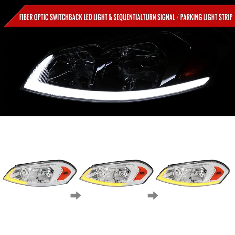 Spec-D 06-16 Chevy Impala Headlights Led Bar Oem Style. 2