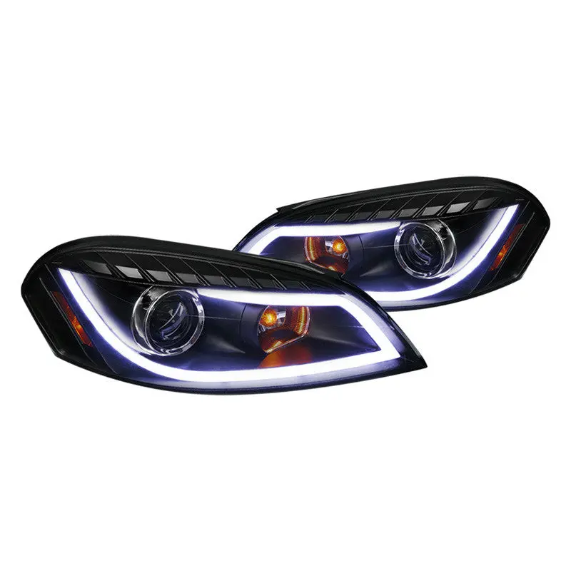 Spec-D 06-16 Chevy Impala Headlights Led Bar Projector Black/Clear 1