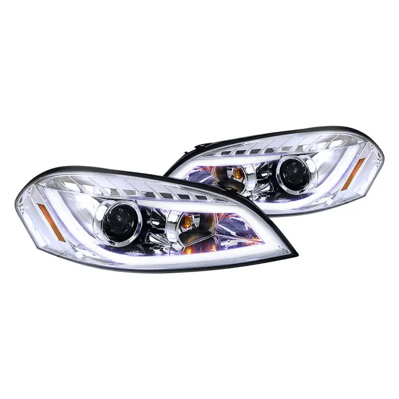 Spec-D 06-16 Chevy Impala Headlights Led Bar Projector Chrome/Clear 1