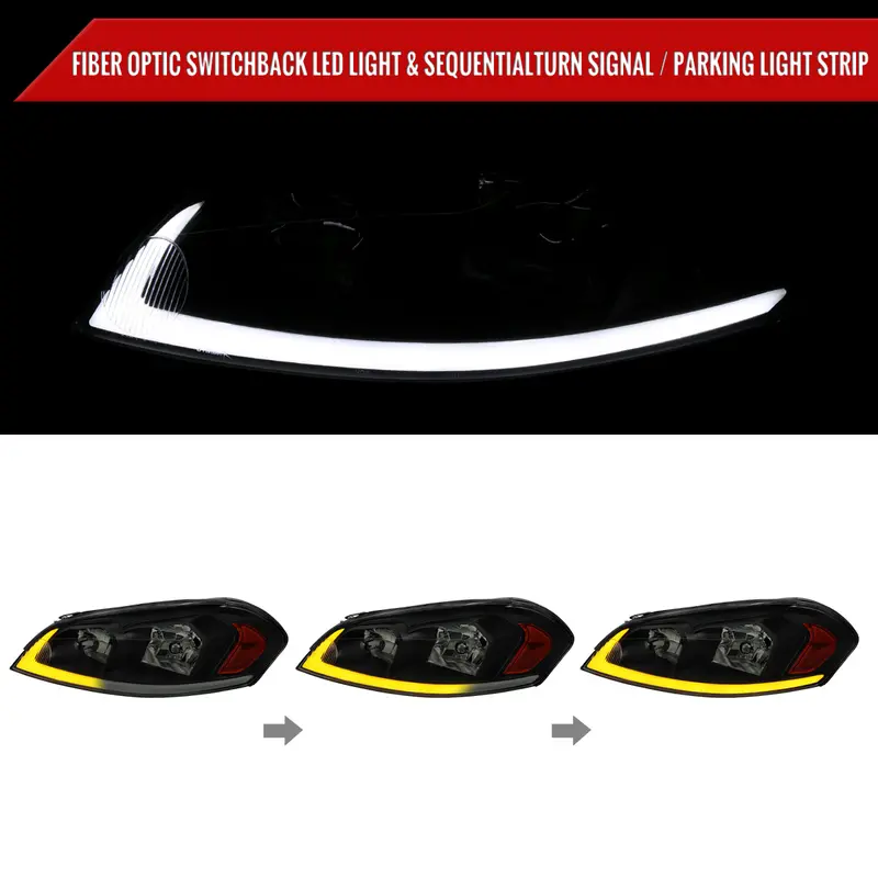 Spec-D 06-16 Impala/06-07 Monte Carlo Headlights Sequential Black 2