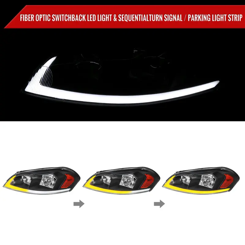 Spec-D 06-16 Impala /06-07 Monte Carlo Headlights Sequetial Black 2