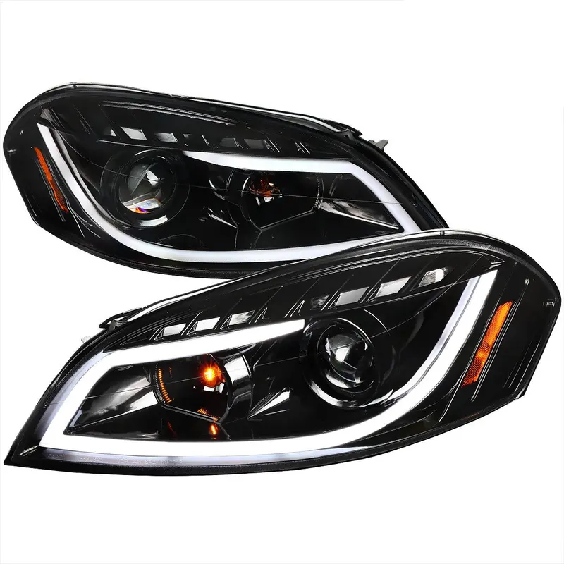 Spec-D 06-16 Impala/Monte Carlo Headlights Led Bar Black/Clear 1