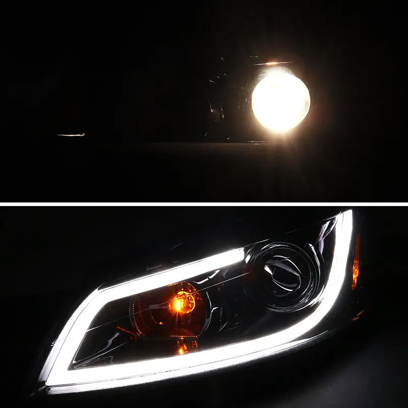 Spec-D 06-16 Impala/Monte Carlo Headlights Led Bar Black/Clear 2