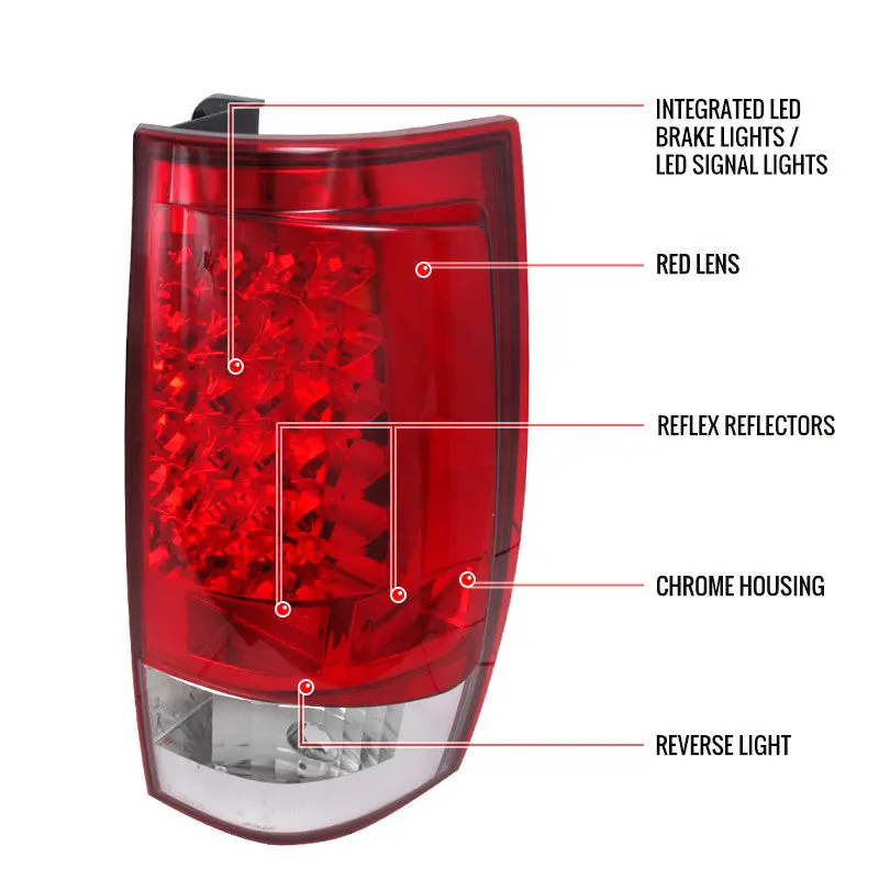 Spec-D 07-10 Chevrolet/Gmc Denali/Tahoe Led Tail Lights Red 2