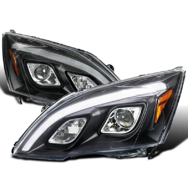 Spec-D 07-11 Honda Cr-V Led Bar Projector Headlights Black 1