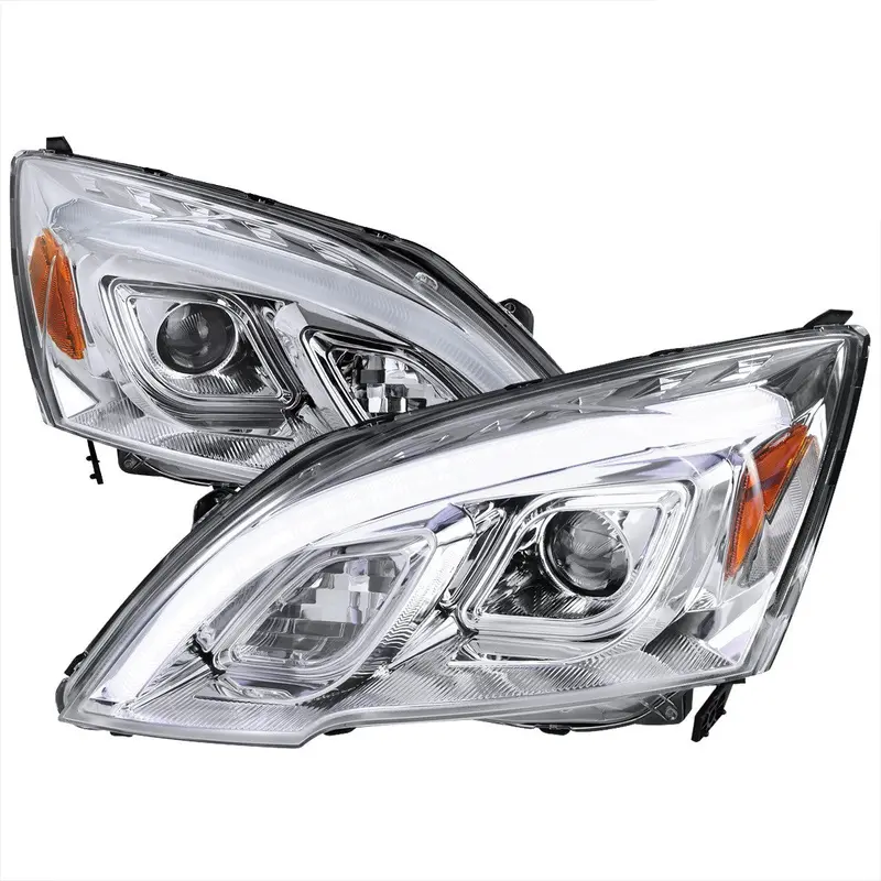 Spec-D 07-11 Honda Cr-V Led Bar Projector Headlights Chrome 1
