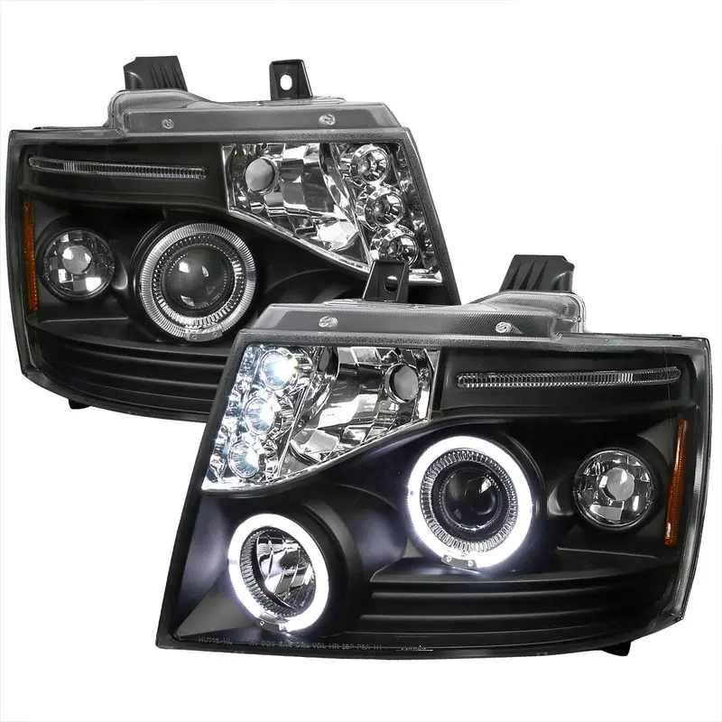 Spec-D 07-13 Chevy Avalanche Halo Projector Headlights Black 1