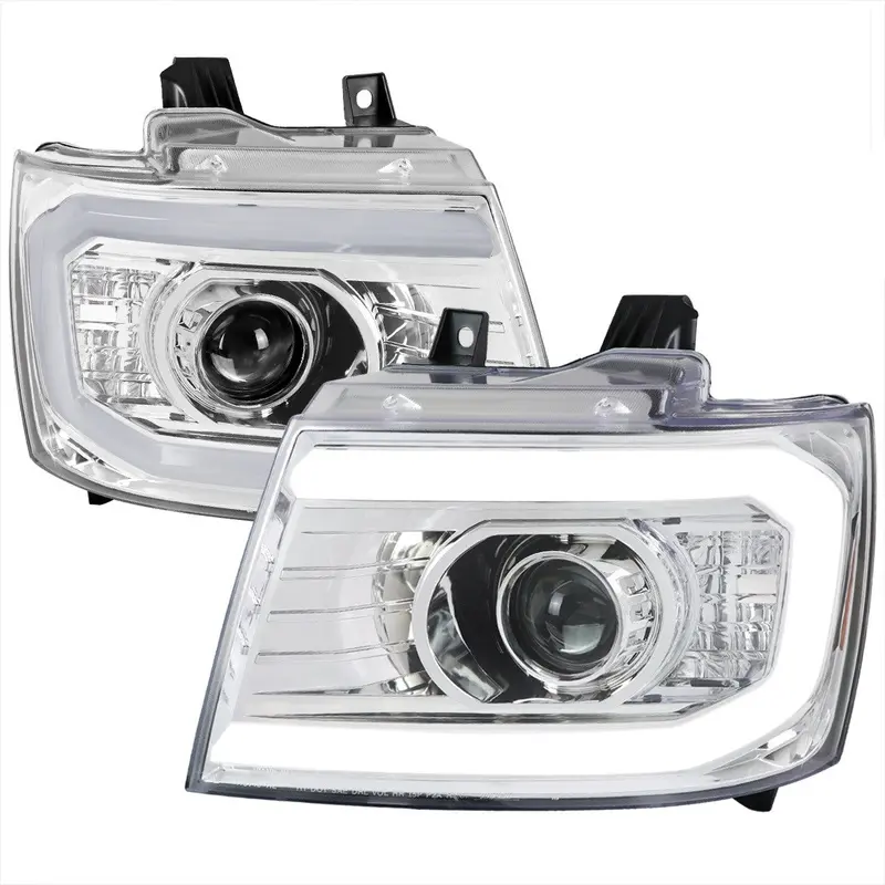 Spec-D 07-13 Chevy Avalanche Tahoe Projector Headlights Chrome 1
