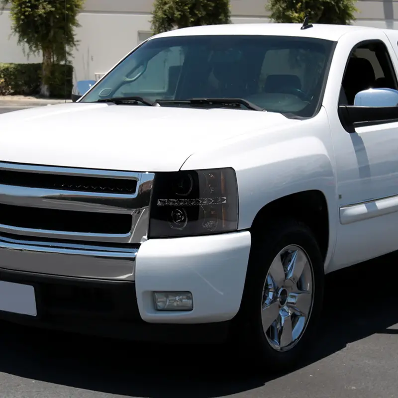 Spec-D 07-13 Chevy Silverado Headlights Smoked Black 2
