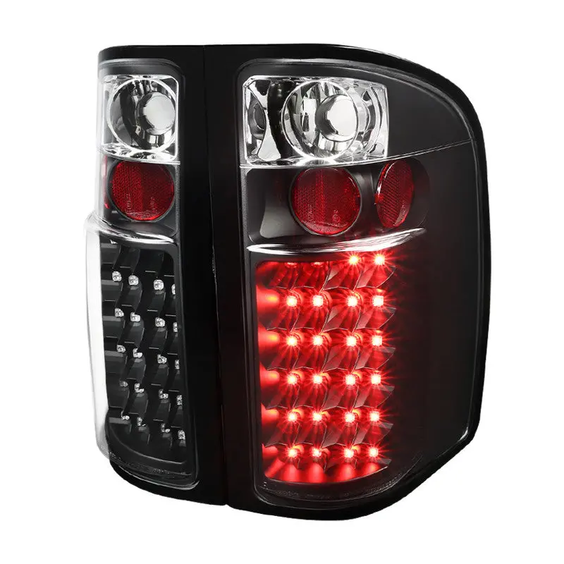 Spec-D 07-13 Chevy Silverado Led Tail Lights Matte Black/Smoked V2 1
