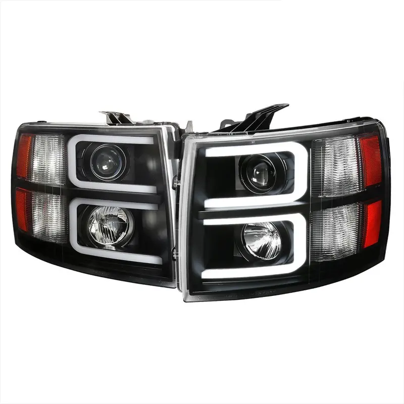 Spec-D 07-13 Chevy Silverado Pickup Projector Headlights Black 1