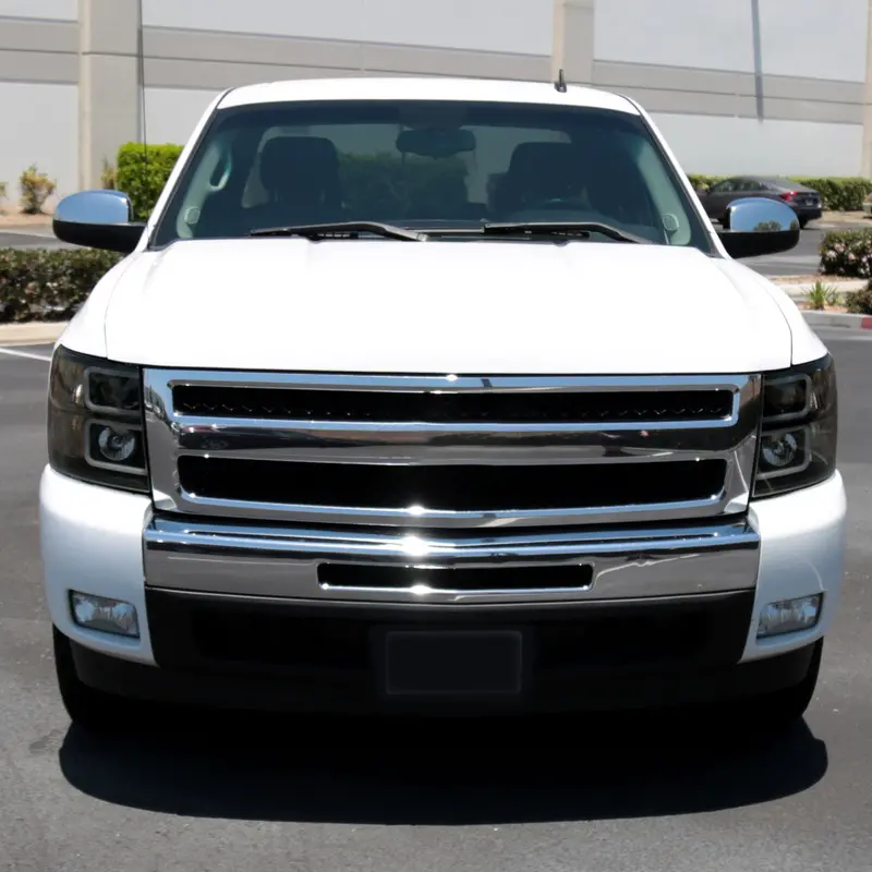 Spec-D 07-13 Chevy Silverado Projector Headlights Led Bar Smoked 2