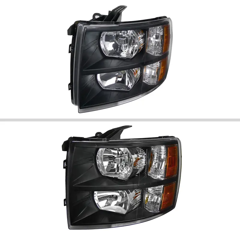 Spec-D 07-13 Silverado 1500/ 07-14 2500Hd 3500Hd Bar Headlights Black 2