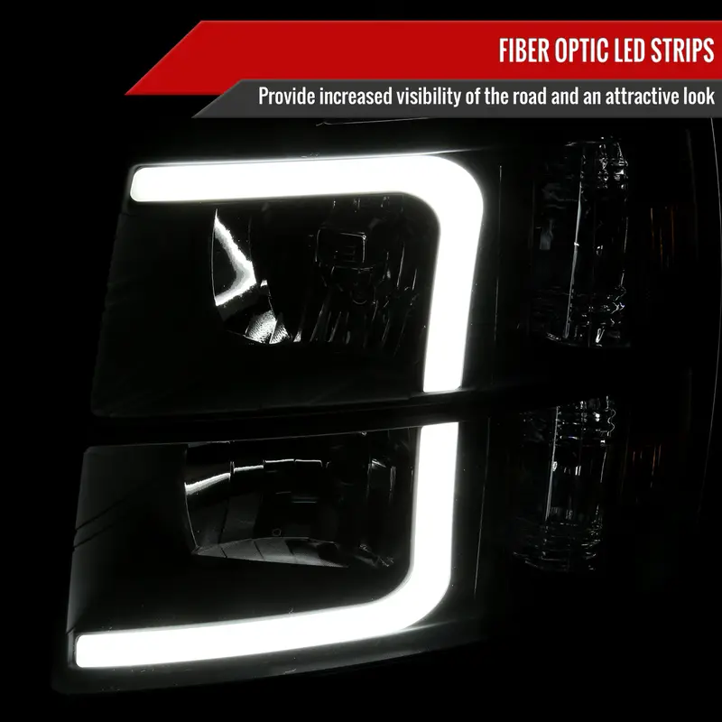 Spec-D 07-13 Silverado 1500/ 07-14 2500Hd 3500Hd Headlights Black 2