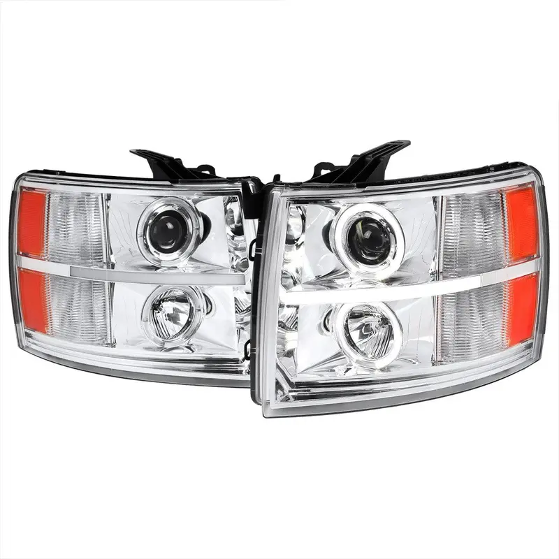 Spec-D 07-13 Silverado 2500Hd 3500Hd Led Bar Headlights Black/Clear 1