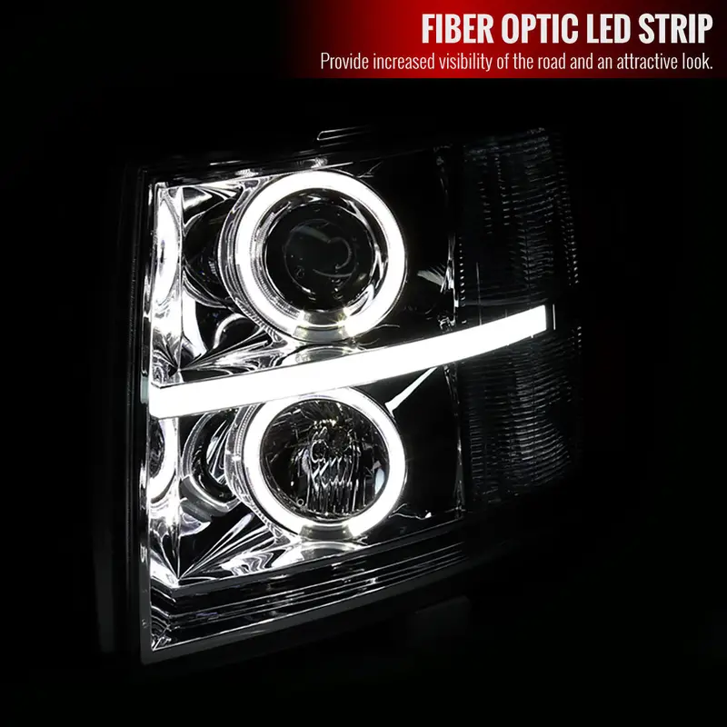 Spec-D 07-13 Silverado 2500Hd 3500Hd Led Bar Headlights Black/Clear 2