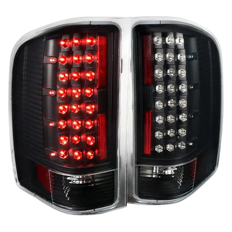 Spec-D 07-13 Silverado 2500Hd 3500Hd Led Tail Lights Matte Black/Smoke 1