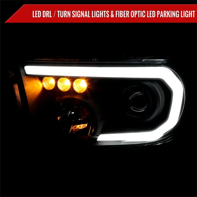 Spec-D 07-13 Tundra/ 08-17 Sequoia Headlights Oem Style Black 2