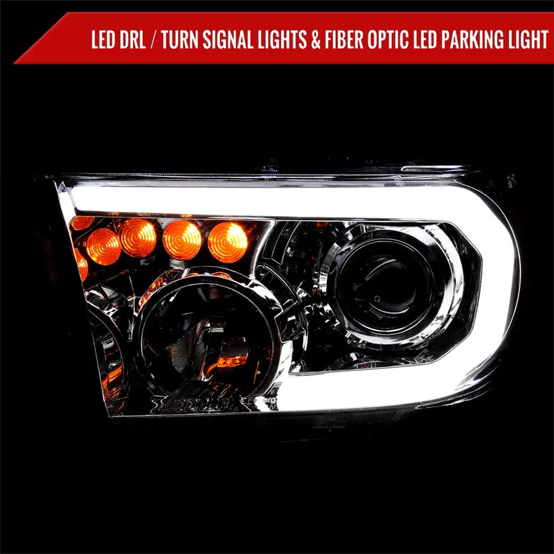 Spec-D 07-13 Tundra/08-17 Sequoia Headlights Retro Style Tube 2