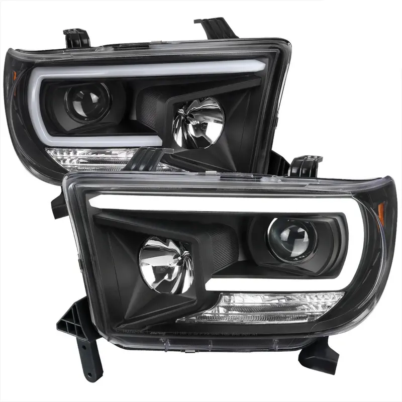 Spec-D 07-13 Tundra 08-17 Sequoia Projector Headlights Black/Clear 1