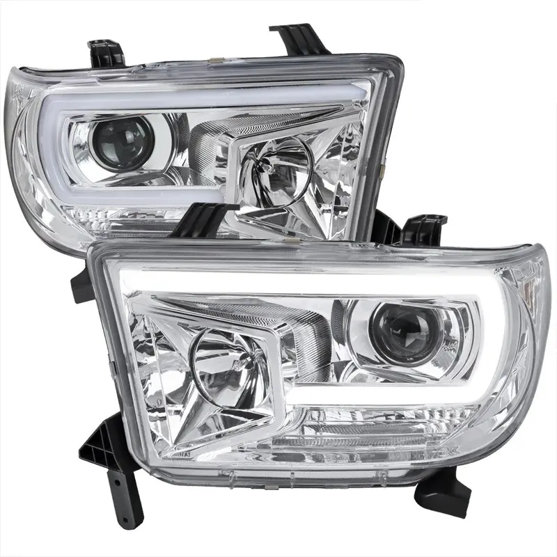Spec-D 07-13 Tundra 08-17 Sequoia Projector Headlights Led Bar Chrome 1