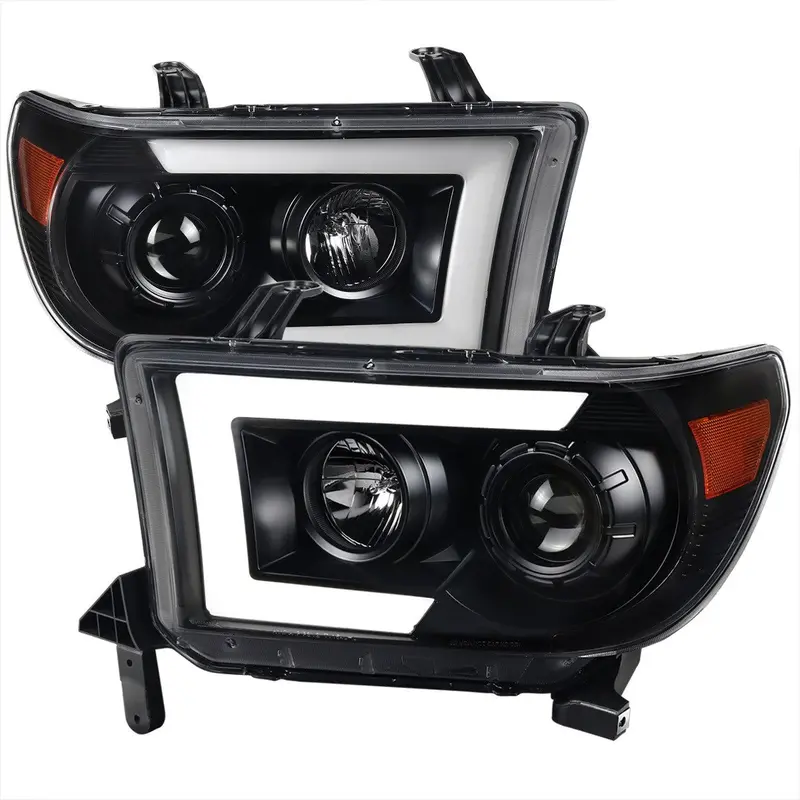 Spec-D 07-13 Tundra 08-17 Sequoia Sequential Headlights Black/Clear 1