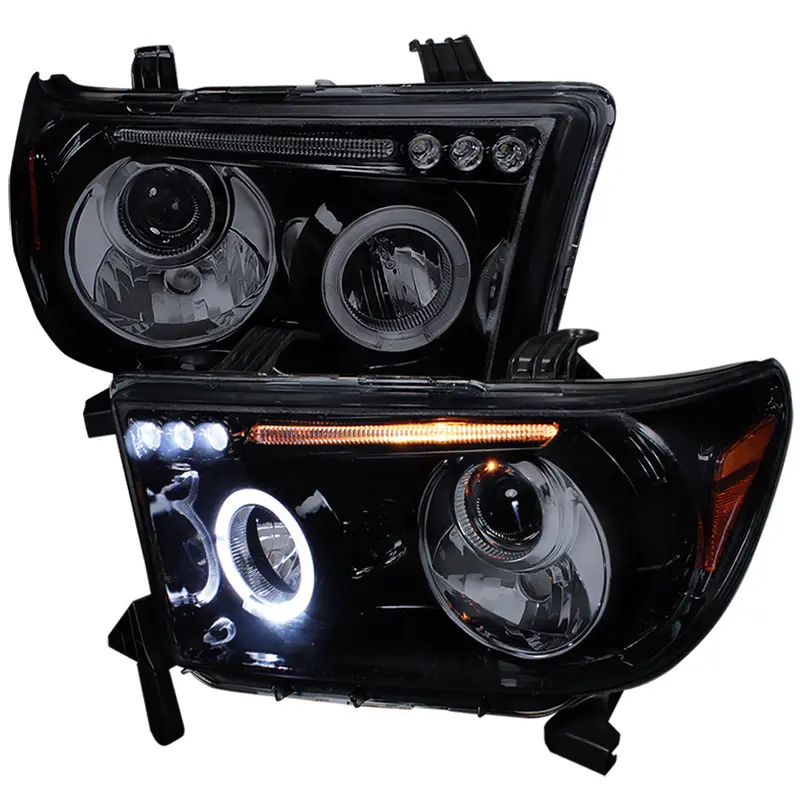 Spec-D 07-13 Tundra Projector Headlights Led Strip Black/Smoked 1