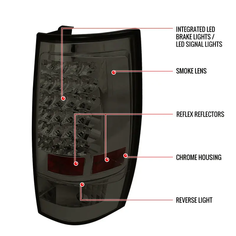 Spec-D 07-14 Chevrolet/Gmc Denali/Tahoe Led Tail Lights Smoked 1