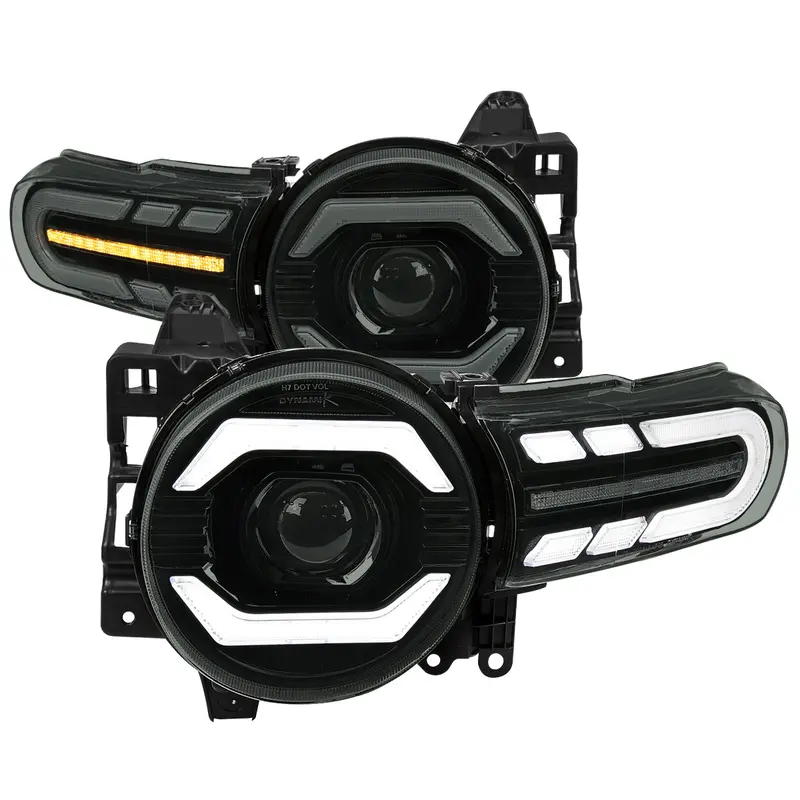 Spec-D 07-14 Fj Cruiser Headlights Sequential Led Black/Smoked Lens 1
