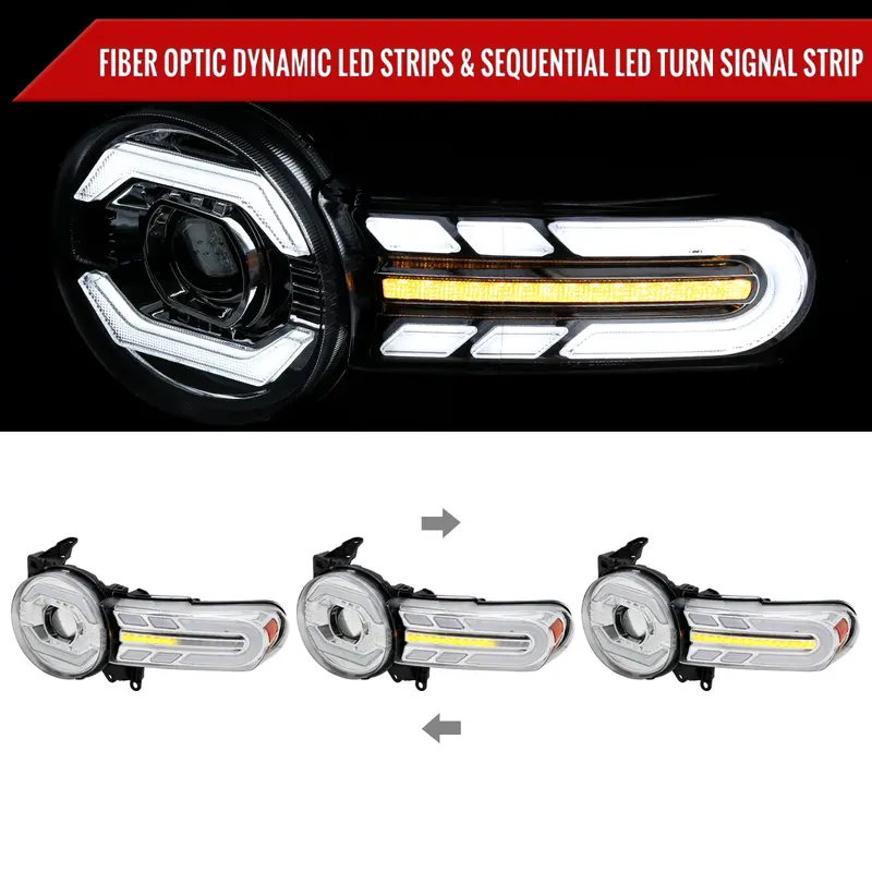 Spec-D 07-14 Fj Cruiser Headlights Sequential Signals Chrome 2