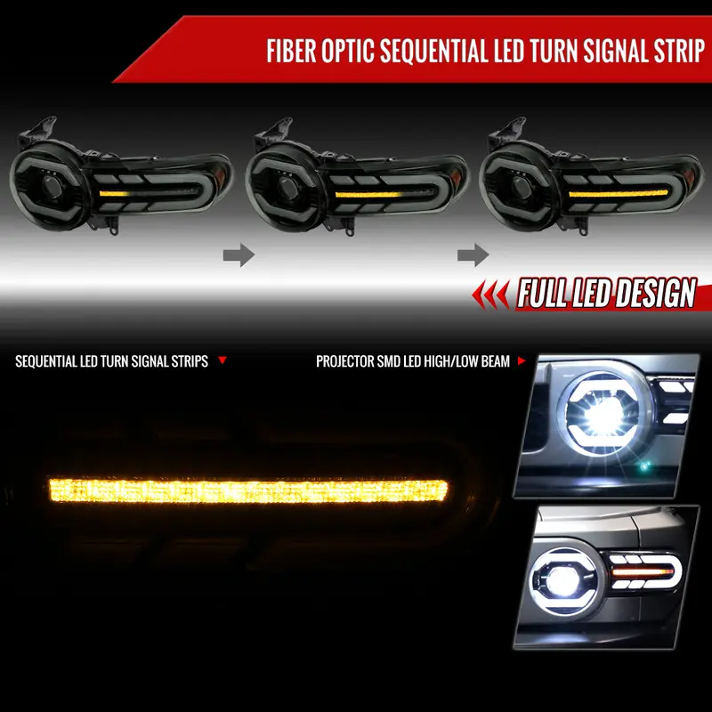 Spec-D 07-14 Fj Cruiser Projector Headlights With Seq Turn Blk Smoked 2