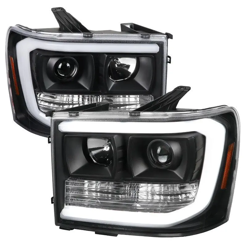 Spec-D 07-14 Gmc Sierra 1500 Projector Headlights Black/Clear 1