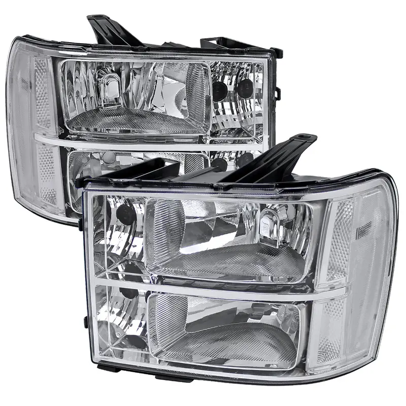 Spec-D 07-14 Gmc Sierra Denali Headlights Oem Style Reflector Chrome 1