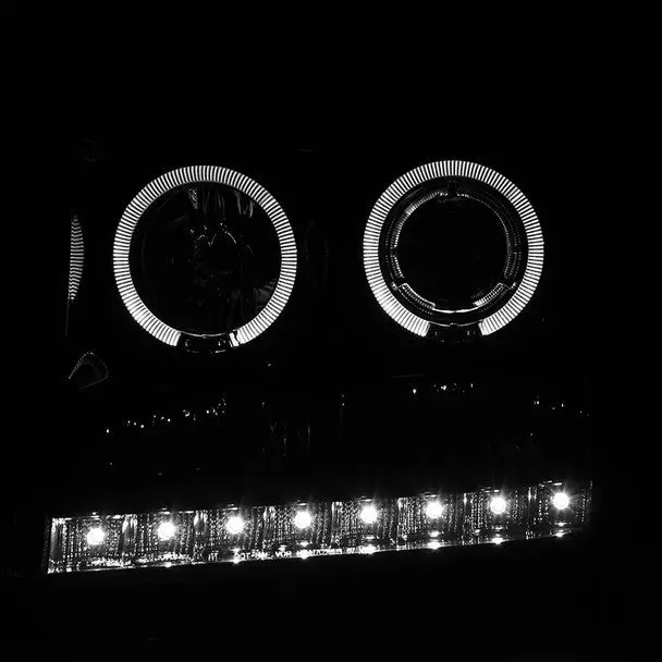 Spec-D 07-14 Gmc Sierra Halo Projector Headlights Smoked 2