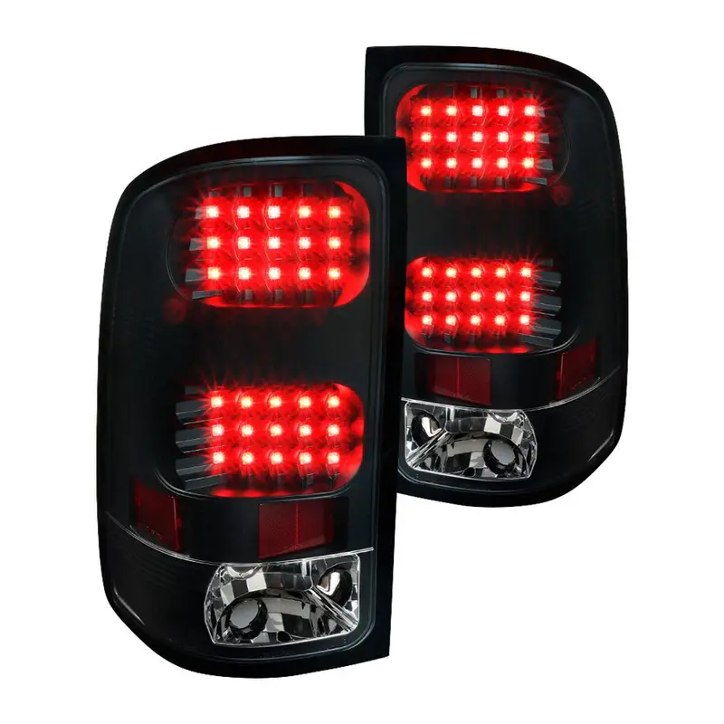 Spec-D 07-14 Gmc Sierra Tail Lights Led V2 Matte Black/Clear 1